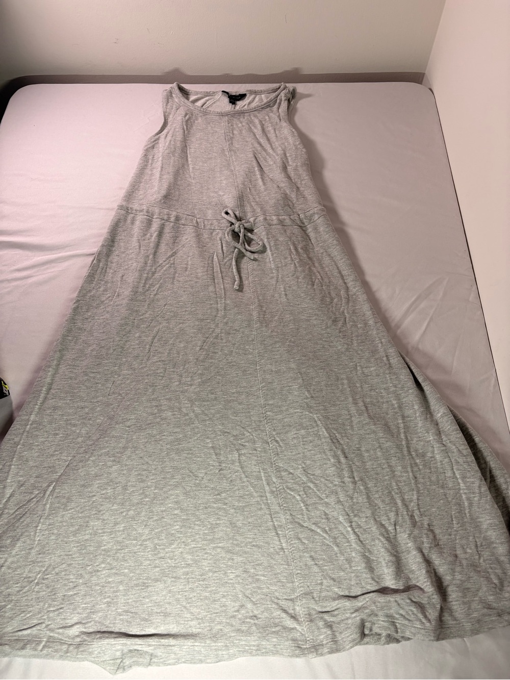 Sleeveless Grey Drawstring Maxi Dress